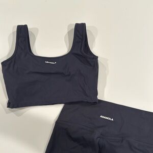 Adanola Navy Sports Bra and Leggings Set